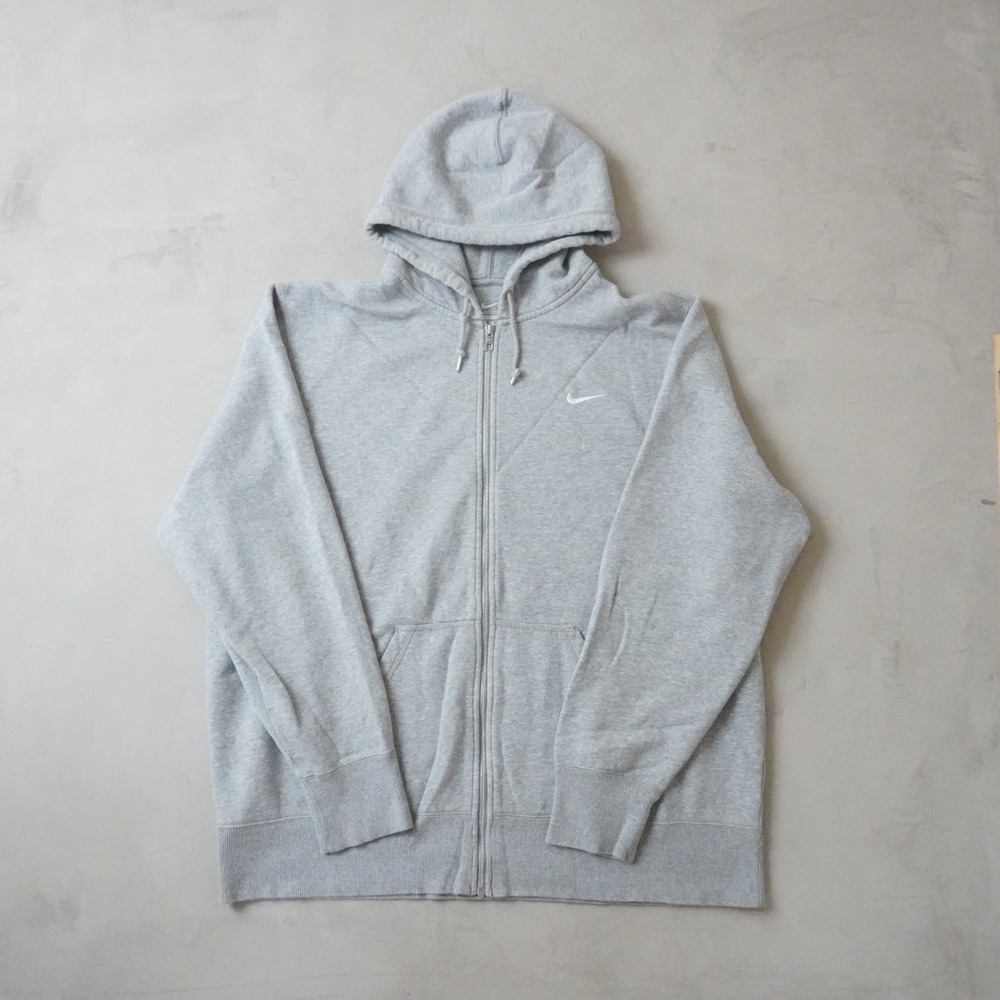 Nike Full Zip Hoodie 3XL Mens Gray Fleece Swoosh Logo Activewear Sweatshirt